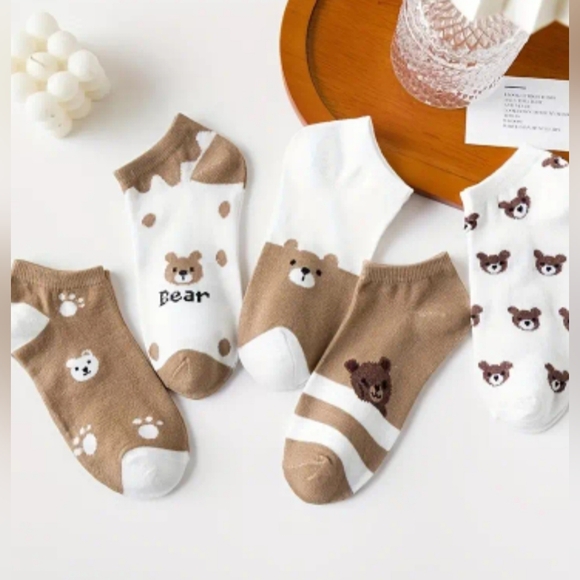 5 Pair Cute Bear Socks - Picture 4 of 5